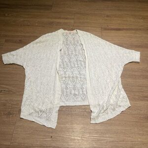 Pink Republic Women's Ivory Open-Knit Cardigan
